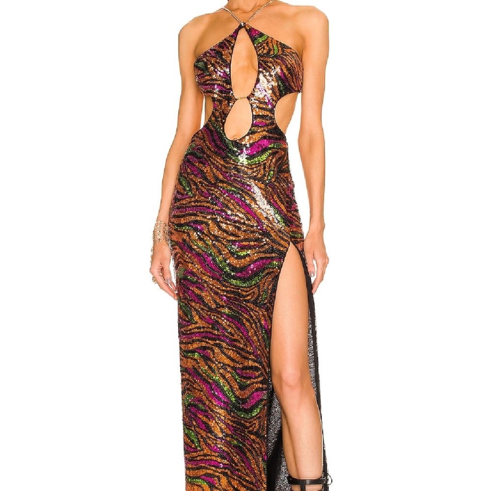 DUNDAS X REVOLVE - Jerry Maxi Dress in Black Zebra